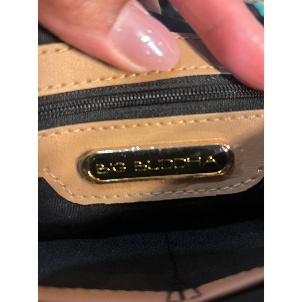 Big Buddha Embroidered Mirror Accent Messenger Bag Turquoise Pink Yellow Boho - Picture 6 of 7